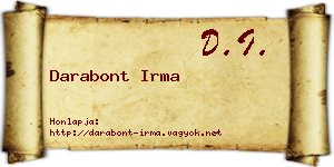 Darabont Irma névjegykártya
